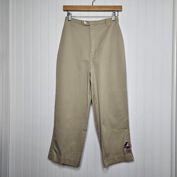 Vintage Disney Store Mickey Mouse Embroidered Ankle Crop Pants Size Small Tennis - Picture 9 of 9